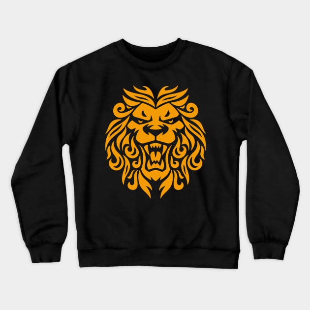 Ornate Fierce Brave Roaring Lion Crewneck Sweatshirt by Figmenter